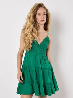 Apricot Damen Minikleid in grün - Länge: kurz