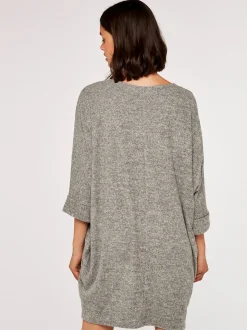 Apricot Damen Minikleid in grau - Ausschnitt: Rundhals