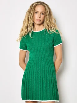 Apricot Damen Minikleid in grün - Ausschnitt: Rundhals