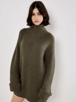 Apricot Damen Minikleid in grün khaki - Länge: kurz