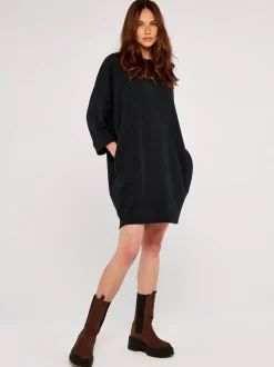 Apricot Damen Minikleid in marine blau - Länge: knielang