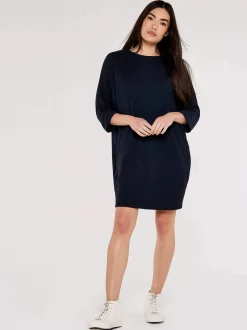 Apricot Damen Minikleid in marine blau - Länge: knielang