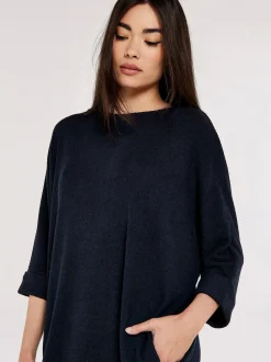 Apricot Damen Minikleid in marine blau - Länge: knielang