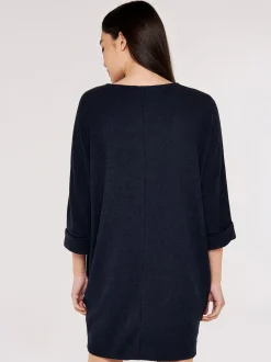 Apricot Damen Minikleid in marine blau - Länge: knielang
