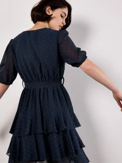 Apricot Damen Minikleid in marine blau - Länge: kurz