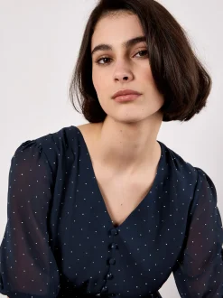 Apricot Damen Minikleid in marine blau - Länge: kurz