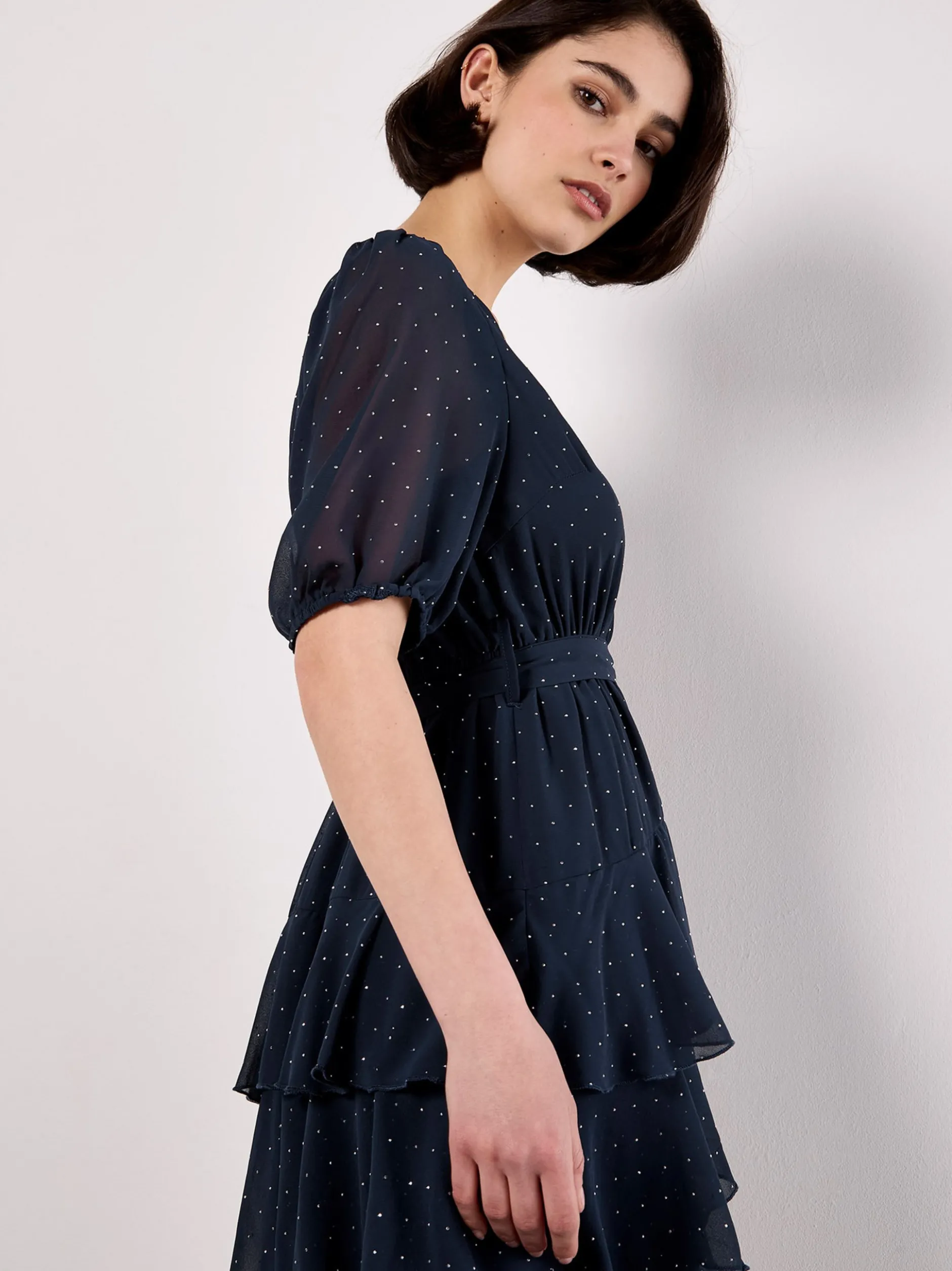 Apricot Damen Minikleid in marine blau - Länge: kurz