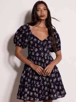 Apricot Damen Minikleid in marine - Länge: knielang
