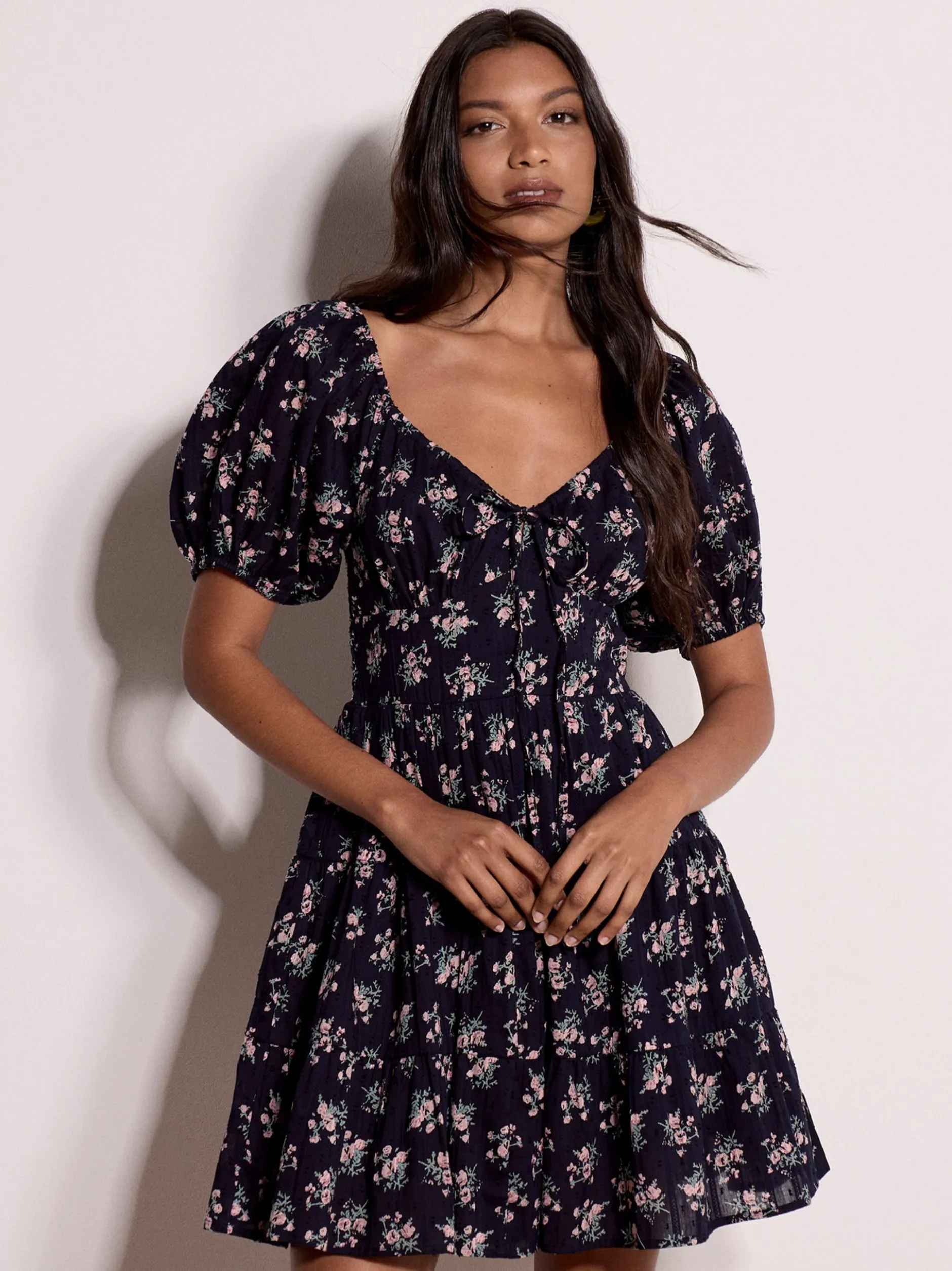 Apricot Damen Minikleid in marine - Länge: knielang