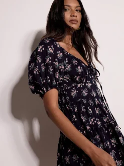 Apricot Damen Minikleid in marine - Länge: knielang