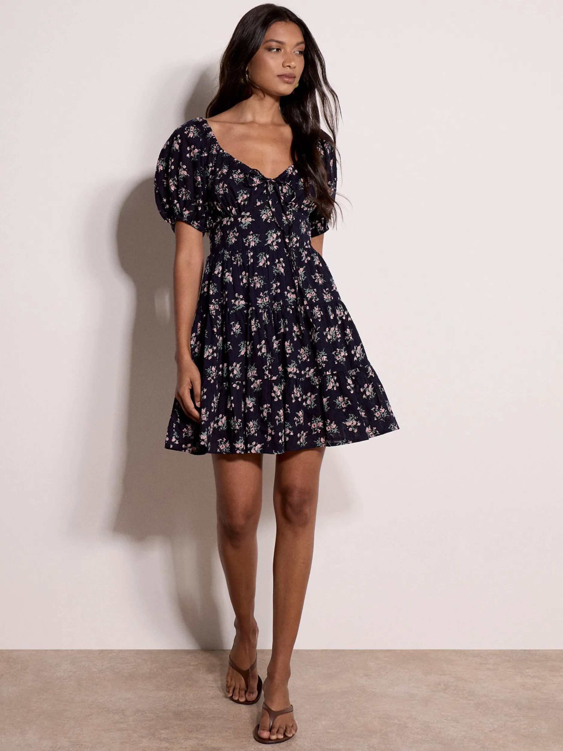 Apricot Damen Minikleid in marine - Länge: knielang