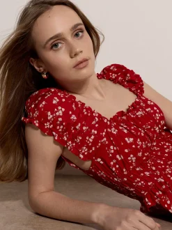 Apricot Damen Minikleid in rot - Ausschnitt: Karree