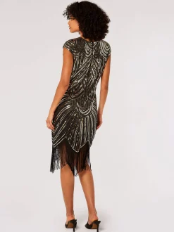 Apricot Damen Minikleid in schwarz - Länge: knielang