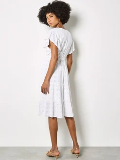 Apricot Damen Minikleid in weiß - Länge: knielang
