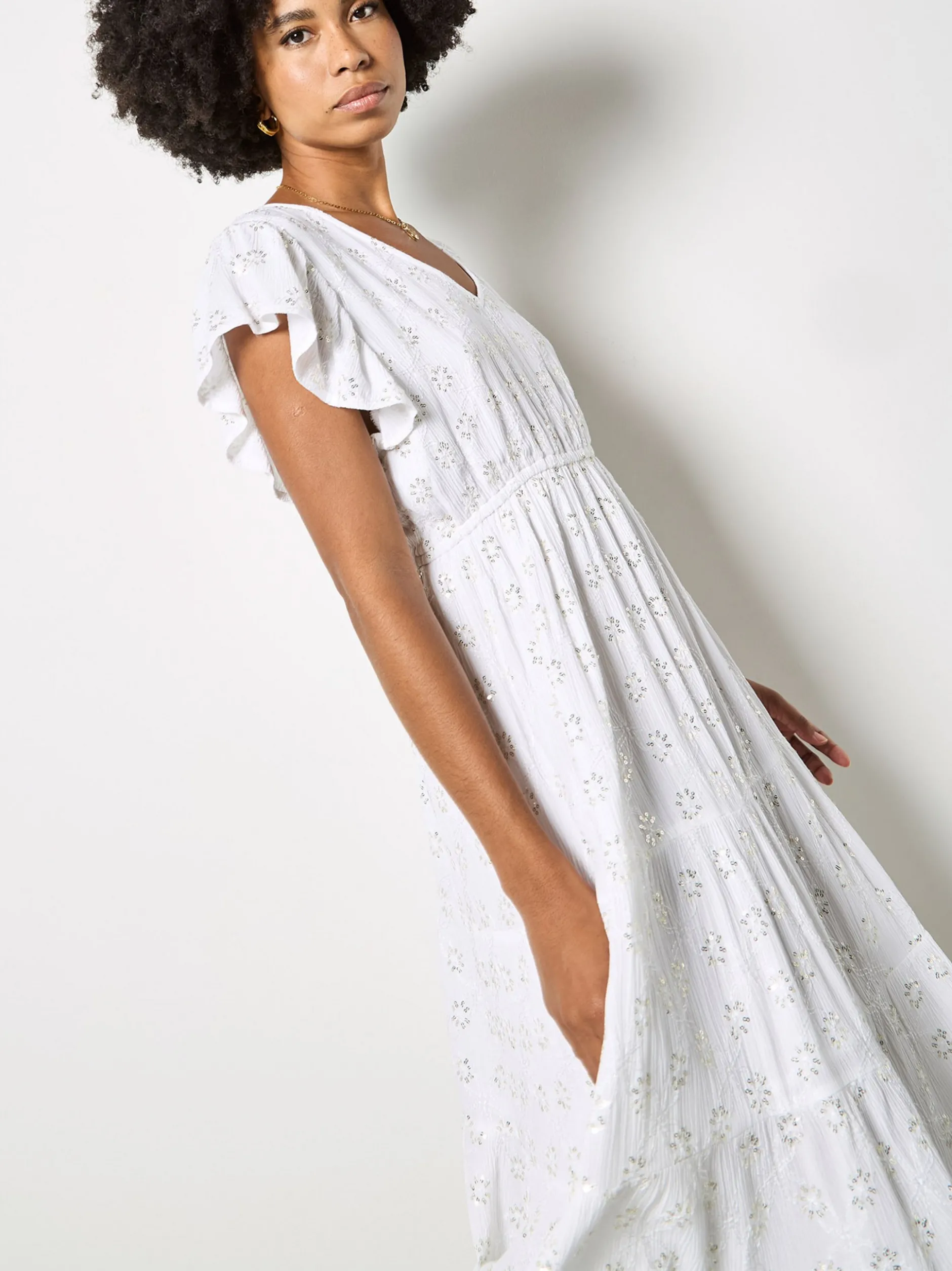 Apricot Damen Minikleid in weiß - Länge: knielang