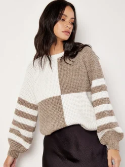 Apricot Damen Pullover in beige ecru - Ärmel: langarm