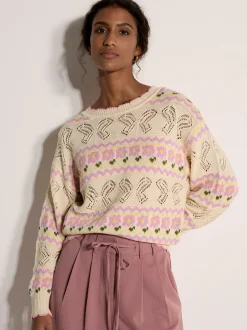 Apricot Damen Pullover in beige - Ausschnitt: Rundhals