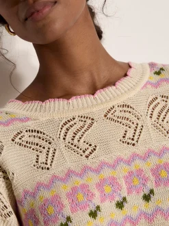 Apricot Damen Pullover in beige - Ausschnitt: Rundhals