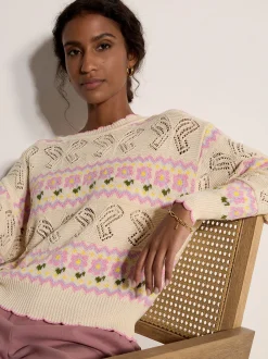 Apricot Damen Pullover in beige - Ausschnitt: Rundhals