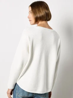 Apricot Damen Pullover in beige ecru - Ärmel: langarm