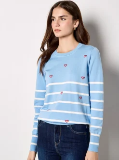 Apricot Damen Pullover in blau - Ausschnitt: Rundhals