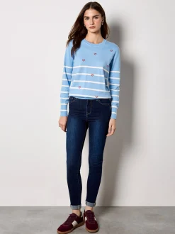 Apricot Damen Pullover in blau - Ausschnitt: Rundhals