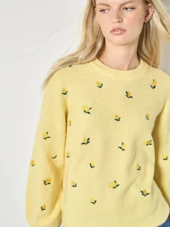 Apricot Damen Pullover in gelb - Ausschnitt: Rundhals