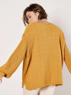 Apricot Damen Pullover in gelb - Ärmel: langarm
