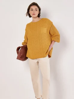 Apricot Damen Pullover in gelb - Ärmel: langarm