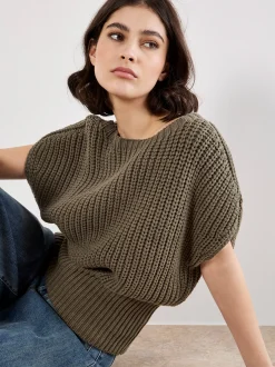 Apricot Damen Pullover in khaki - Ausschnitt: Rundhals