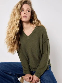 Apricot Damen Pullover in khaki - Ärmel: langarm