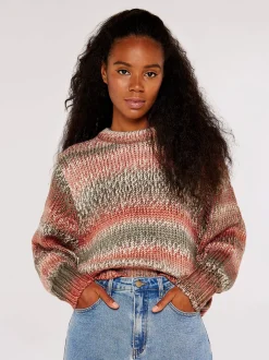 Apricot Damen Pullover in koralle - Ausschnitt: Rundhals