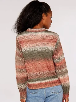 Apricot Damen Pullover in koralle - Ausschnitt: Rundhals