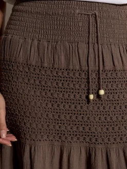 Apricot Damen Rock in beige - Länge: lang