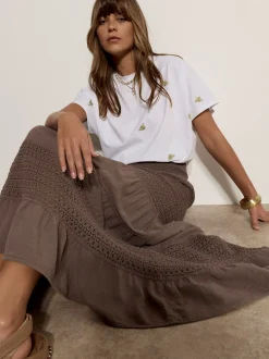 Apricot Damen Rock in beige - Länge: lang