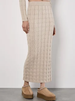 Apricot Damen Rock in beige - Länge: lang