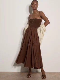 Apricot Damen Rock in braun - Länge: midi