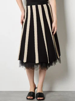 Apricot Damen Rock in schwarz - Länge: midi