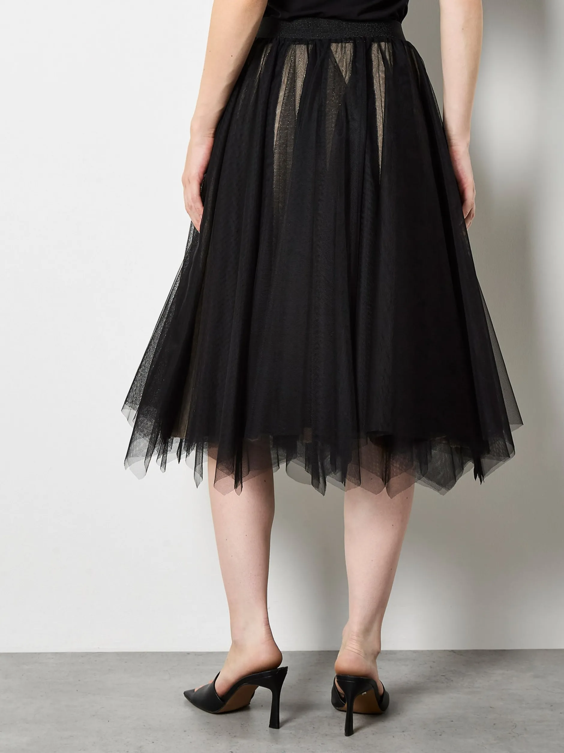 Apricot Damen Rock in schwarz - Länge: midi