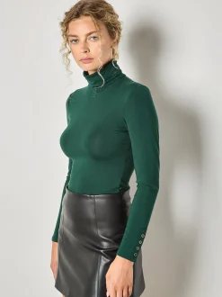 Apricot Damen Rollkragenshirt in grün - Ärmel: langarm