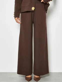 Apricot Damen Strickhose in braun - Länge: lang