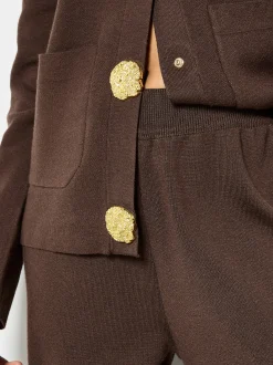 Apricot Damen Strickhose in braun - Länge: lang