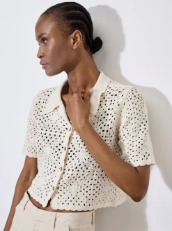 Apricot Damen Strickjacke in beige - Ärmel: 3/4 Arm