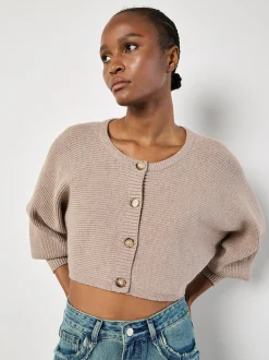 Apricot Damen Strickjacke in braun - Ärmel: langarm