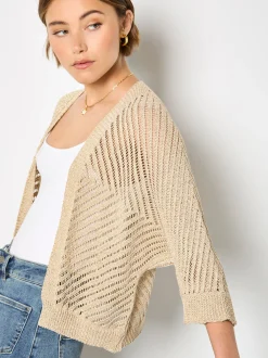 Apricot Damen Strickjacke in gold - Ärmel: langarm