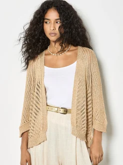 Apricot Damen Strickjacke in gold - Ärmel: langarm