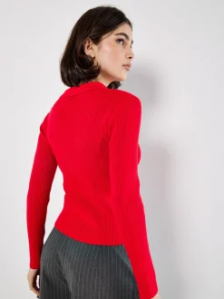 Apricot Damen Strickjacke in rot - Ärmel: langarm
