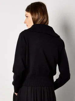 Apricot Damen Strickjacke in schwarz - Ärmel: langarm