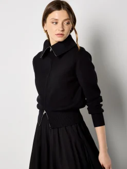 Apricot Damen Strickjacke in schwarz - Ärmel: langarm