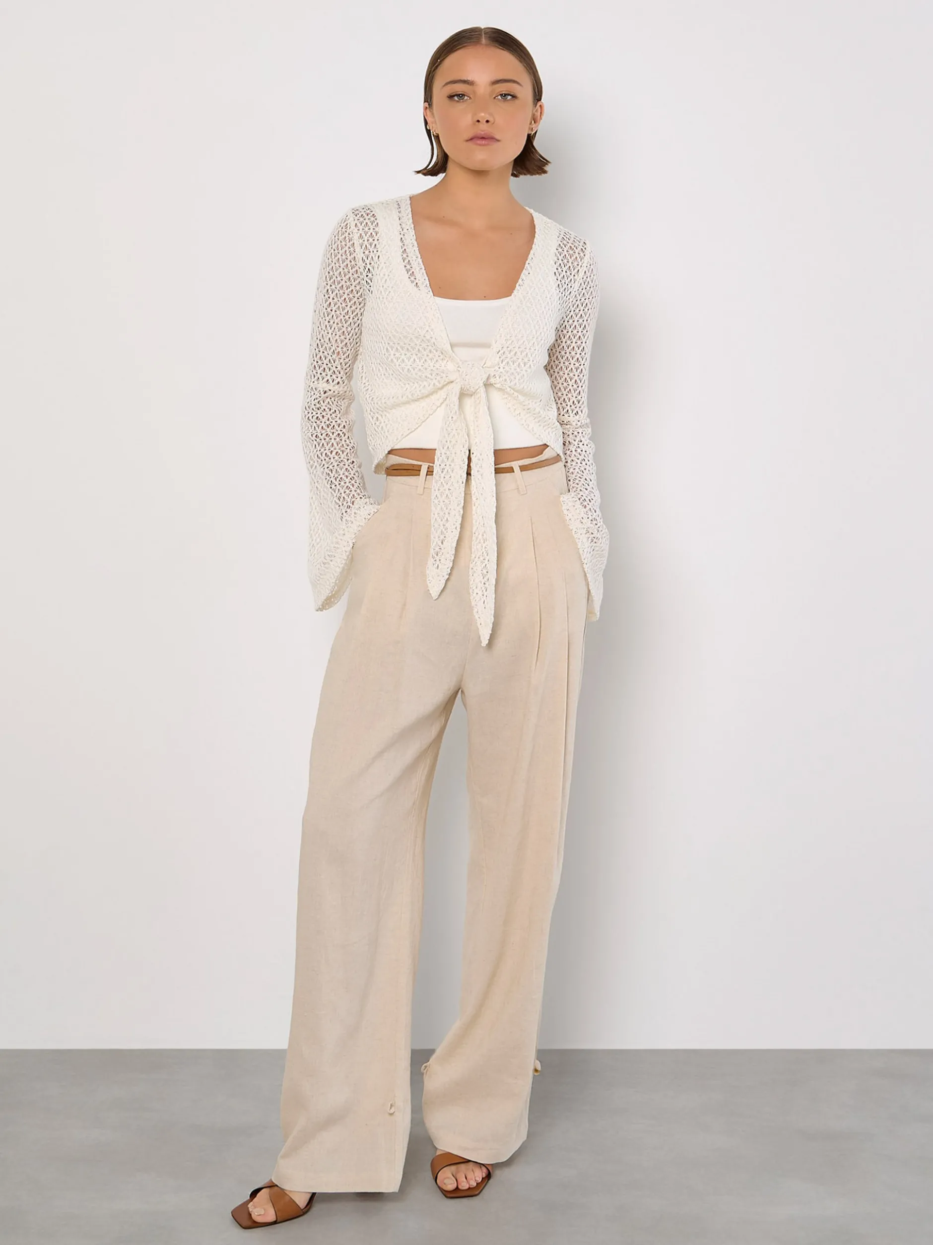 Apricot Damen Strickjacke in weiß - Ärmel: langarm